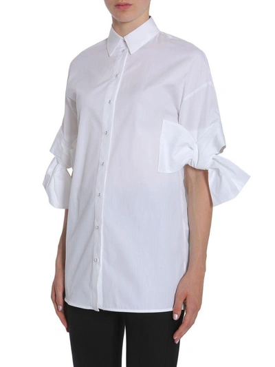 Shop Victoria Victoria Beckham Cotton Poplin Shirt In Bianco