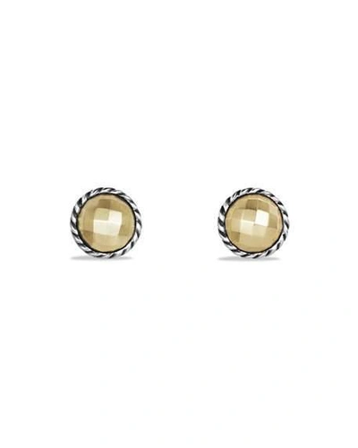 Shop David Yurman Chatelaine Stud Earrings With Gold In Gold Dome