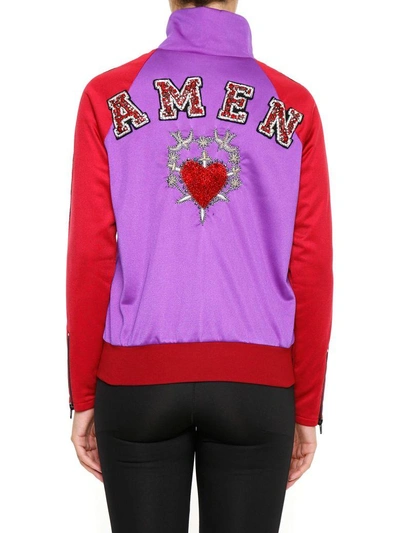 Shop Amen Embroidered Sweatshirt In Variante Abbinata|rosso