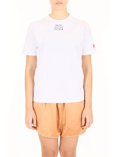 Shop Dsquared2 Embroidered T-shirt In Bianco (white)