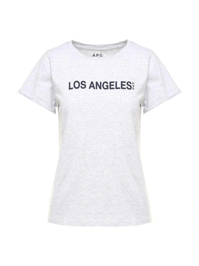 Shop Apc Los Angeles Cotton-jersey T-shirt In Grigio
