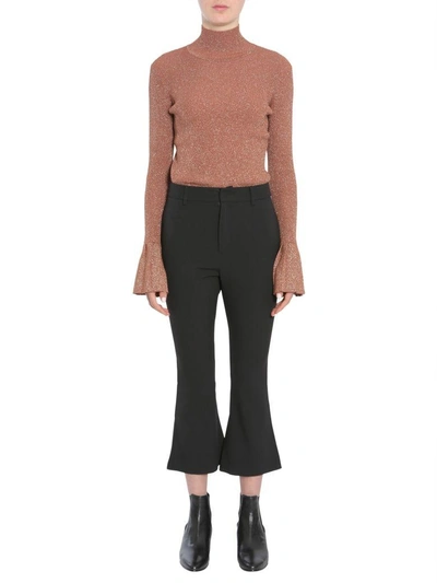 Shop Carven Mock Collar Sweater In Marrone