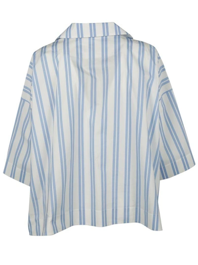 Shop Balenciaga Oversize Shirt In Blanc-ciel
