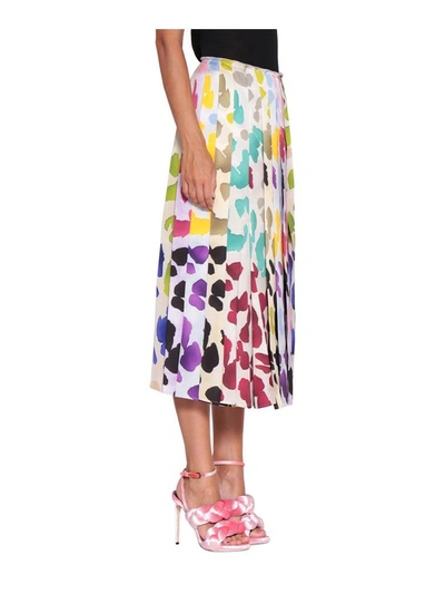 Shop Marco De Vincenzo Printed Satin Midi Skirt In Multicolor