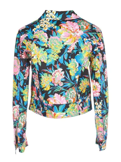 Shop Msgm Floral Print Jacket In Multicolor