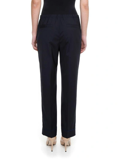 Shop Prada Lightweight Wool Trousers In Blublu