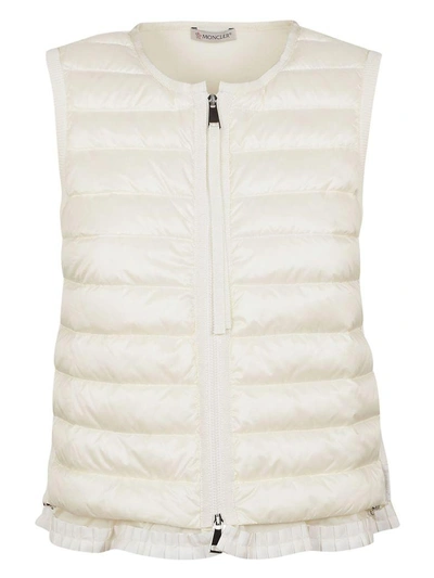Shop Moncler Zipped Padded Gilet In White