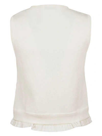 Shop Moncler Zipped Padded Gilet In White