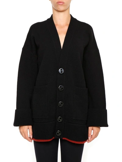 Shop Dsquared2 Wool Cardigan In Black/red|nero