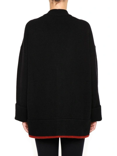 Shop Dsquared2 Wool Cardigan In Black/red|nero