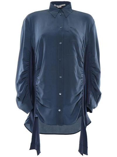 Shop Stella Mccartney Silk Crepe Blouse In Blue Dragon (blue)