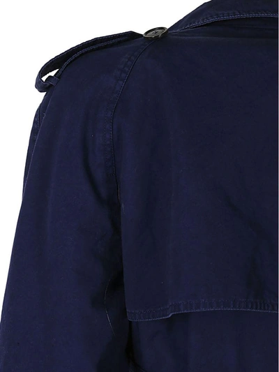 Shop Balenciaga Trench Coat In Marine Blue