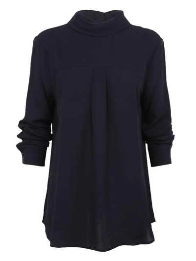 Shop Theory Reverse Shirt Blouse In Navy