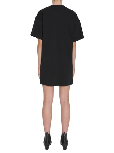 Shop Moschino Cotton T-shirt Dress In Nero