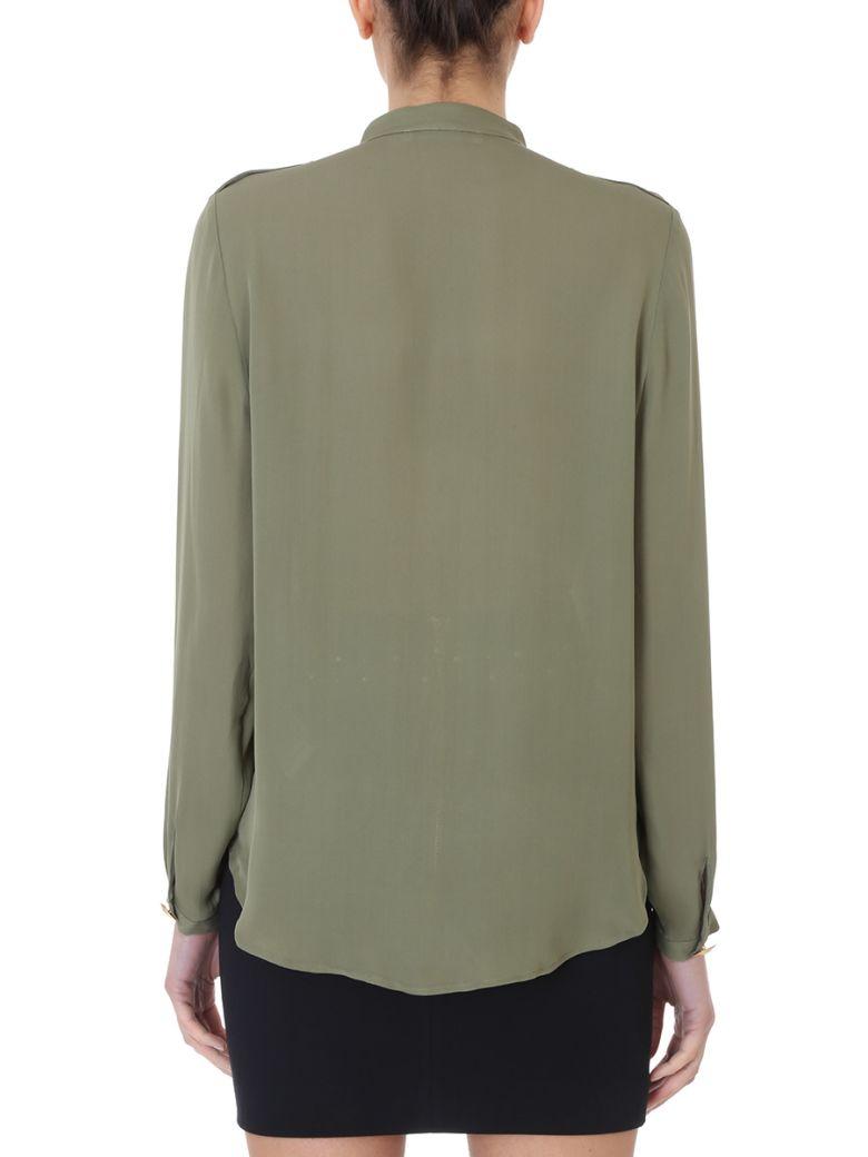 Pierre Balmain Mandarin Collar Shirt In Green | ModeSens