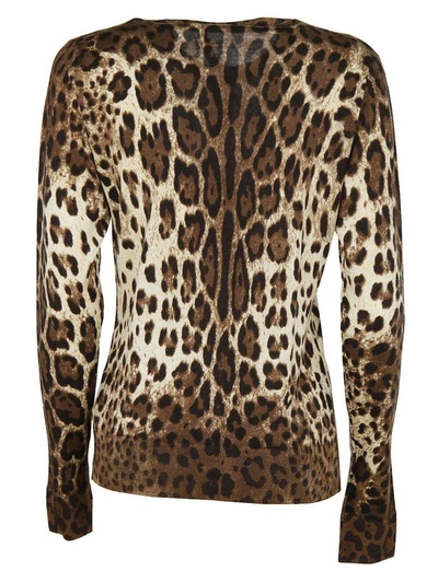 Shop Dolce & Gabbana Leopard Print Cardigan In Leopardato