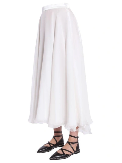 Shop Lanvin Long Skirt In Bianco