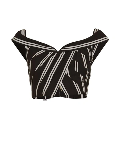 Shop Alice And Olivia Alice & Olivia Annalyn Top In Nero Bianco