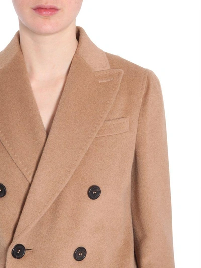 Shop Dsquared2 Double Breasted Coat In Beige