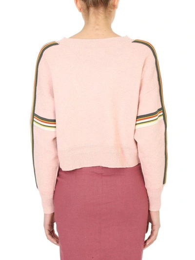 Shop Isabel Marant Étoile Kao Striped Sweater In Rose-pink