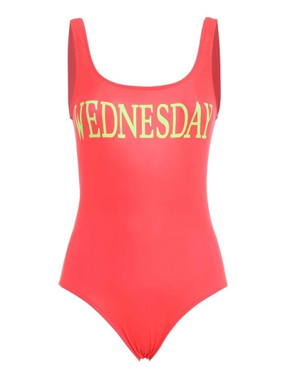 Shop Alberta Ferretti Rainbow Week Swimsuit In Red