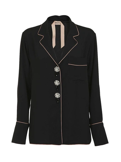 Shop N°21 Jewel Button Blazer In Black