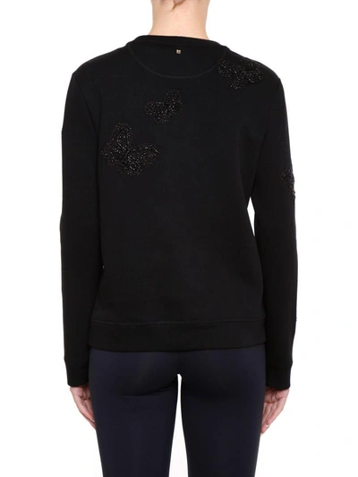 Shop Valentino Embroidered Sweatshirt In Nero/antracite Melange|nero