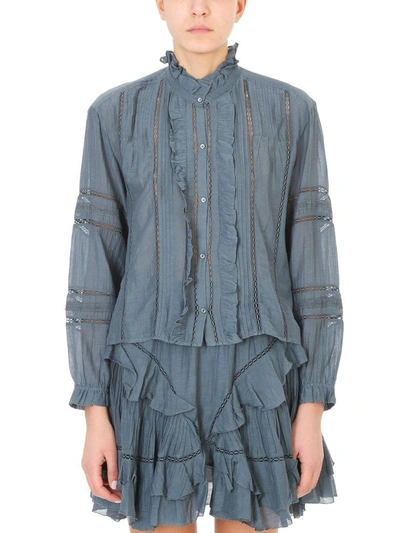 Shop Isabel Marant Étoile Valda Shirt In Petroleum