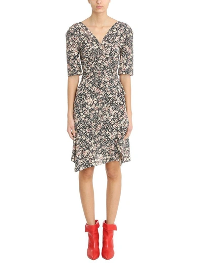 Isabel Marant Brodie Floral print Stretch silk Crepe Dress In Black ModeSens