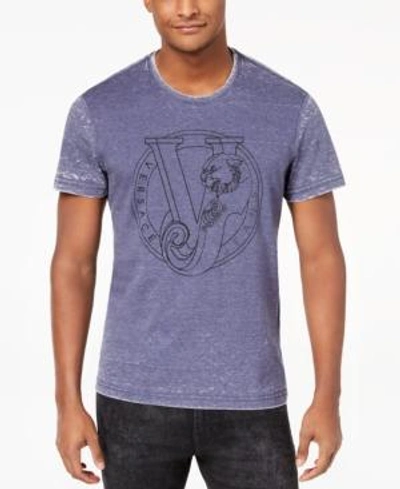Shop Versace Men's Graphic-print T-shirt In Cobalt