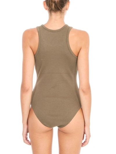 Shop Alexander Wang T Ribbed Bodysuit In Green