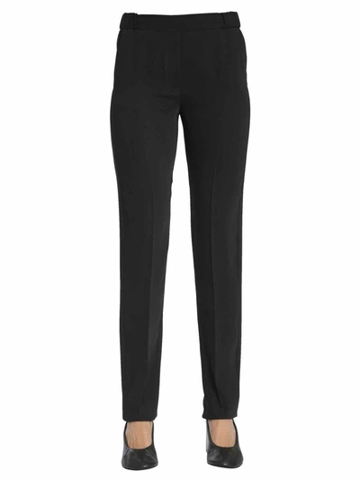 Shop Mm6 Maison Margiela Classic Trousers With Elastic Waistband In Nero