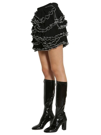 Shop Boutique Moschino Ruffled Skirt In Nero