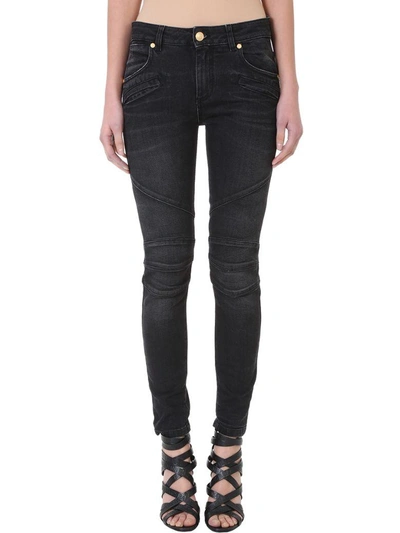 Shop Pierre Balmain Black Biker Jeans