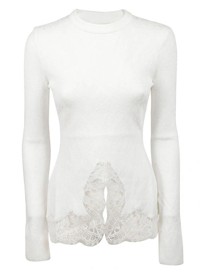Shop Givenchy Lace Detailing Pullover In Bianco