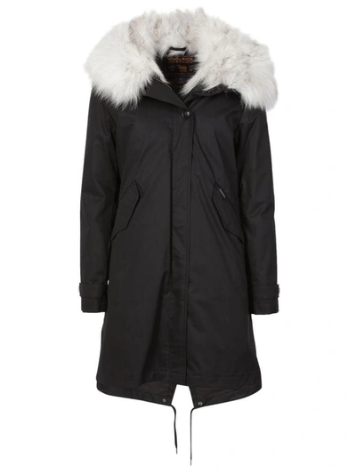 Shop Woolrich Fox Eskimo Coats In Black
