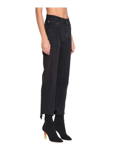 Shop Vetements Cotton Denim Reworked Jeans In Nero