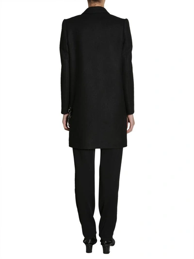 Shop Lanvin Classic Coat With Chain In Nero