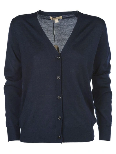 Shop Burberry Button-up Cardigan In Navy