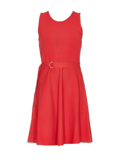 Shop Michael Kors Fit And Flare Dress In True Red