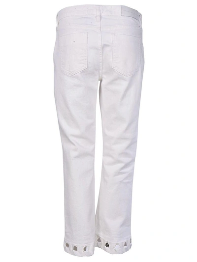 Shop Victoria Victoria Beckham Cut Out Detail Cropped Jeans In Bianco