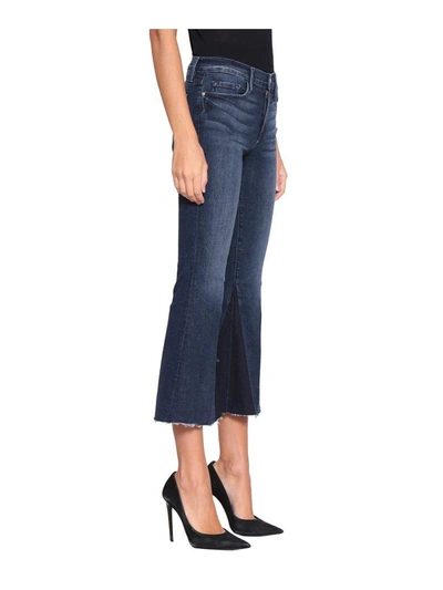 Shop Frame Cropped Cotton Denim Jeans In Blu