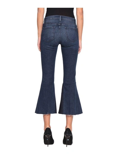 Shop Frame Cropped Cotton Denim Jeans In Blu
