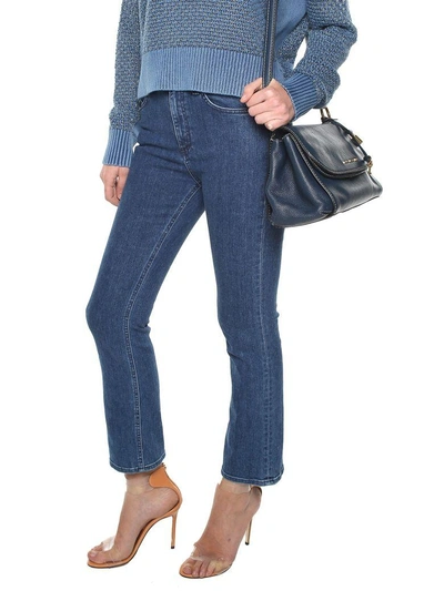 Shop Rag & Bone Hana Cropped High-rise Bootcut Jeans In Blu