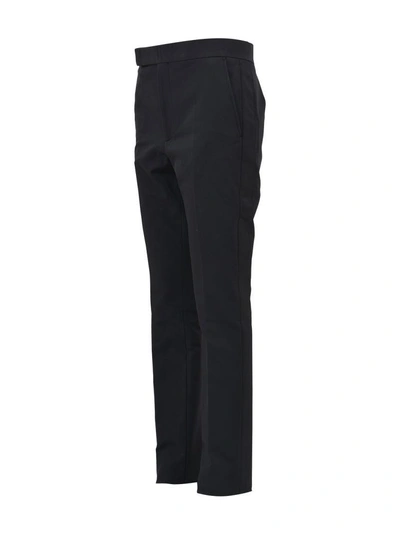 Shop Celine Slim Stretch Trousers In Black