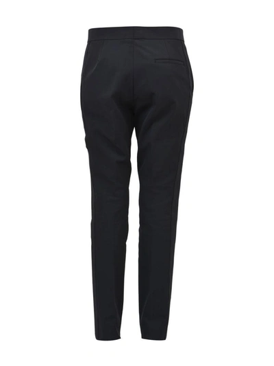 Shop Celine Slim Stretch Trousers In Black
