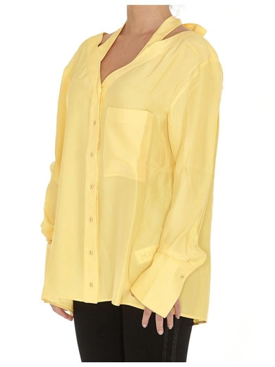 Shop Victoria Victoria Beckham Slouchy Shirt In Lemon