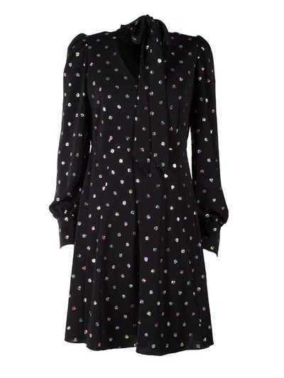 Shop Marc Jacobs Glittered Polka-dot Chiffon Mini Dress In Multi