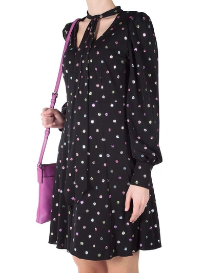Shop Marc Jacobs Glittered Polka-dot Chiffon Mini Dress In Multi