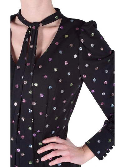 Shop Marc Jacobs Glittered Polka-dot Chiffon Mini Dress In Multi